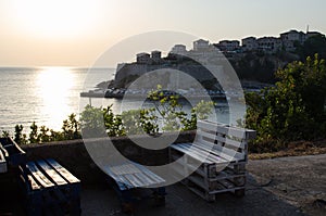 Cozy bar with the view on Stari Grad Ulcinj, Montenegro