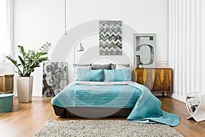 Cozy bedroom in modern design photo