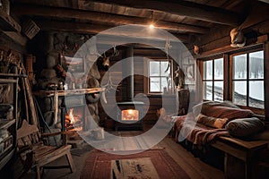 cozy cabin retreat with warm fire and blankets for snuggling