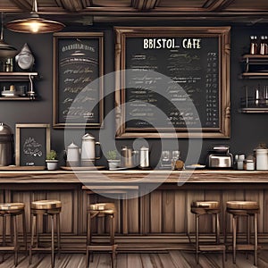 A cozy cafe with bistro tables, chalkboard menus, and the smell of freshly brewed coffee1