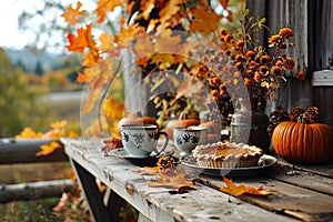 cozy canadian thanksgiving rustic table setting