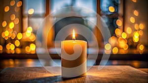 Cozy Candlelight Ambiance with Soft Bokeh Background photo