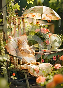 Cozy Cat Napping in Comfortable Setting