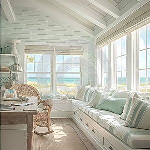 Cozy Coastal Living Room with Ocean View