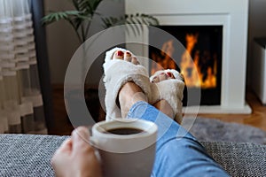 Cozy Comfort: Relaxing by the Fireplace
