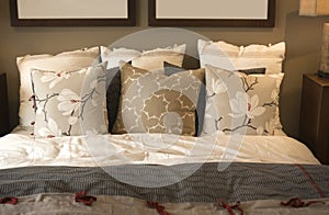 Cozy comfortable bedding and cushions