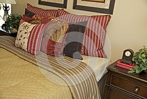 Cozy comfortable bedding in home