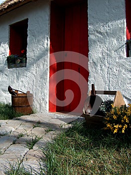 Cozy cottage with red door