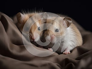 The Cozy Cuddle: Hamsters Nestled Together in Slumber