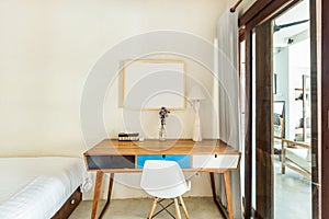 Cozy desk area private villa