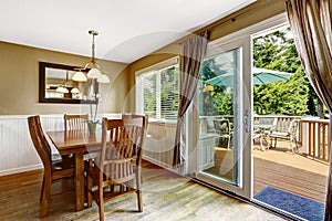 Cozy dining area and walkout deck