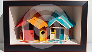 Cozy Dog House A Pop Art Paper Masterpiece for National Dog Day.AI Generated