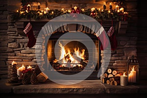 Cozy Fireplace: A Festive Holiday Haven