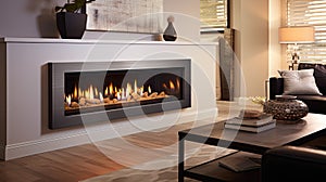 cozy gas fireplace