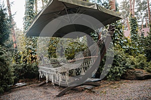 cozy hammock in courtyard