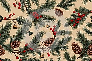 Cozy Holiday Evergreen Pattern