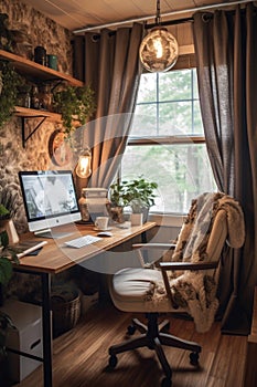 cozy home office setup for attending webinars