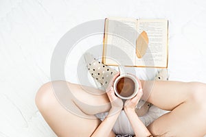 Cozy home reading girl