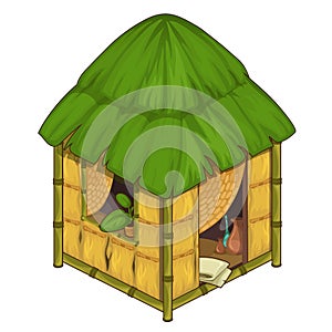 Cozy house made of bamboo and straw photo