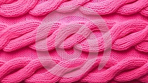 Cozy Knitting Vibes: Pink Wool Sweater with Braid Cable (AI Generated)