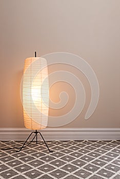 Cozy lamp in empty room