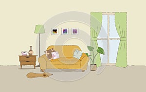 Cozy living room illustration