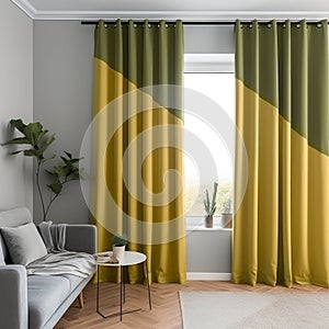 Cozy living room with modern curtains