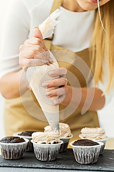 Cozy Modern Kitchen Interior. Confectionery Manufacturing and Small Business Concept