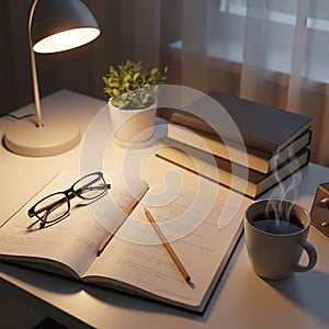 Cozy Nighttime Study Session