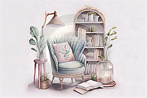 Cozy Pastel Reading Corner for Relaxation and Inspiration