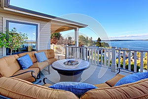 Cozy patio area with Puget Sound view. Tacoma, WA photo