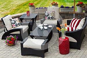 Cozy Patio Furniture on Luxury Outdoor Patio photo