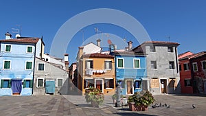 Cozy patio on a sunny day. Burano island, Venice