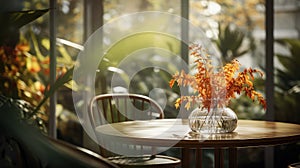 cozy plant table blur whimsical