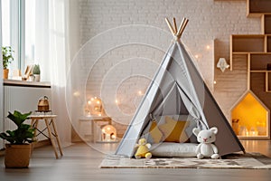 Cozy play tent for kids in child room