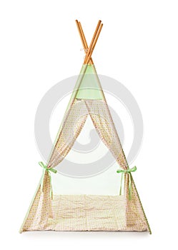 Cozy play tent for kids on white background