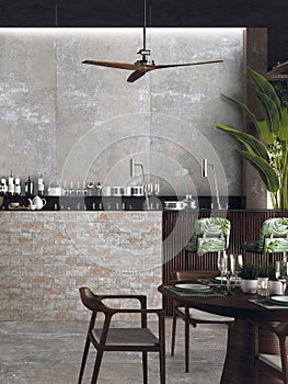 Cozy Restaurant Interior. Contemporary Dining Area Mockup
