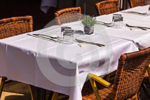 Cozy Restaurant tables ready for service