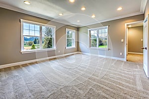 Photo of room with carpet in it