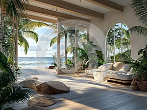 The Interior of an Open Seaside Home.