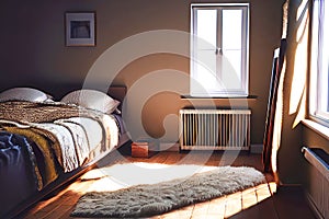 Cozy room with light from window, Generativ Ai photo