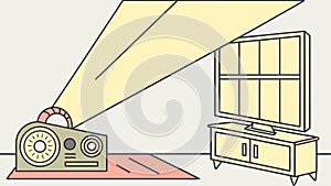 Cozy Room with Projector and Screen Vector Interior, vector design Generative AI