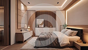 Cozy small bedroom interior with a modern and clean design