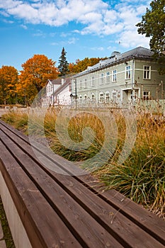 Square near the Tartu University Library at Struve street during splendid autumn