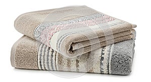 Cozy stack of textured geometric patterned blankets