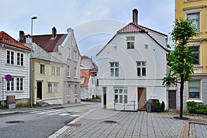 Cozy street of Bergen, Norway