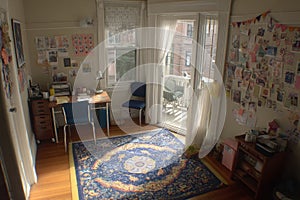 Sunlit AI-Generated Home Office