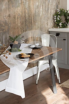 Cozy style kitchen in modern design apartment