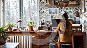 Cozy and Stylish Home Office Setup photo
