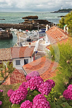 Cozy tourist town on the Bay of Biscay photo
